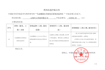 马金铺园区内线电话系统改造项目中标公告